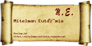 Mitelman Eutímia névjegykártya